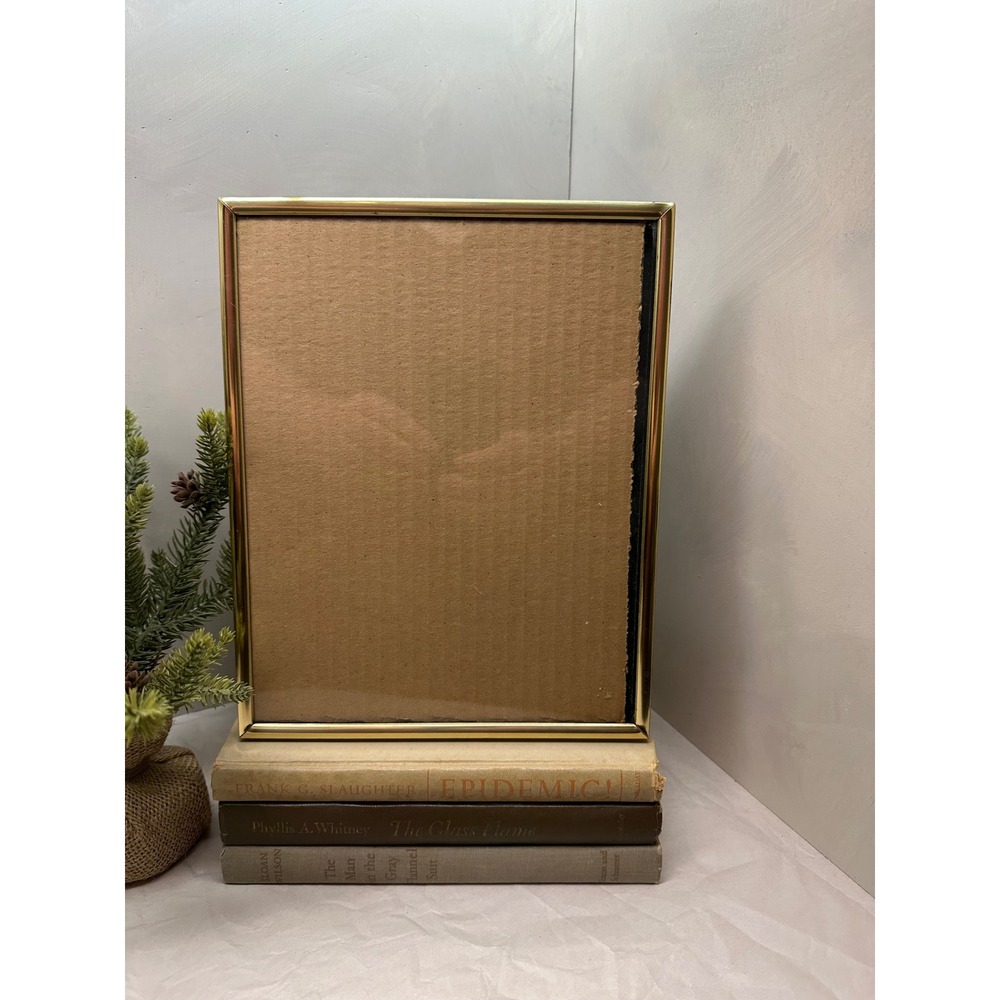 Vintage Solid Lacquered Brass Slim Bezel 8x10 Frame
